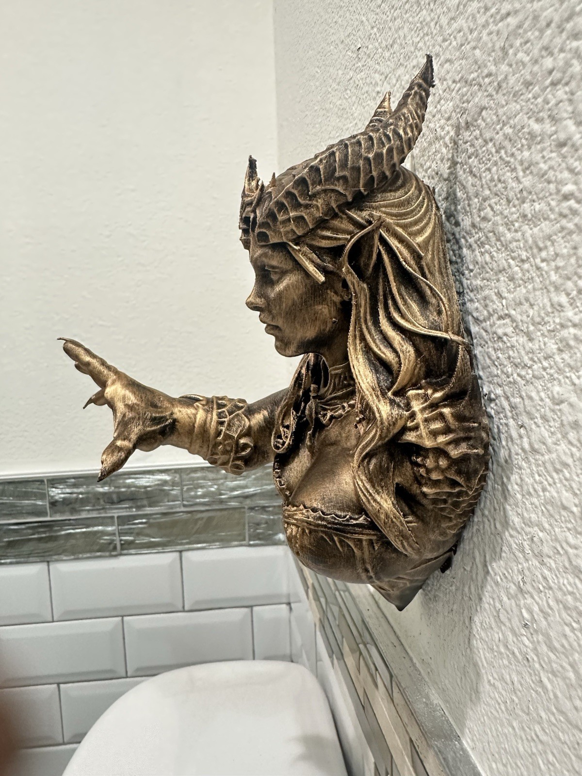 Lilith Gothic Wall Mount Sculpture Dark Fantasy Demon Queen Decor Mythology 9”