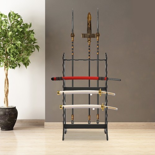 Sword Stand, Vertical Sword Stand Display, 10 Tier/5 Hole Sword Holder
