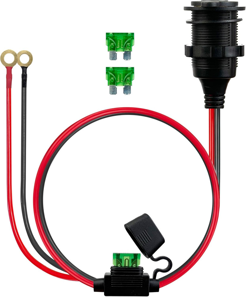 SSGP Heavy Duty 12AWG 12V Fixed Thread Cigarette Lighter Socket Replacement & Ex