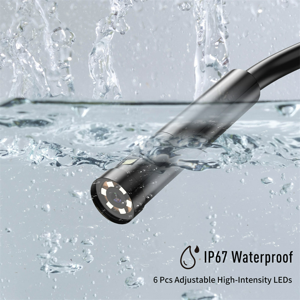 90°Steering Industrial Endoscope Camera 7"IPS Screen Semi-Rigid Borescope Camera