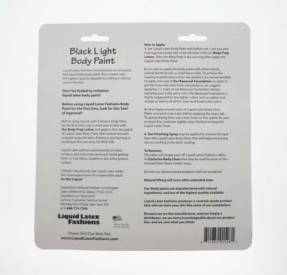 Black Light Body Paint - Mini Kit With 4 Colors + 4 Brushes