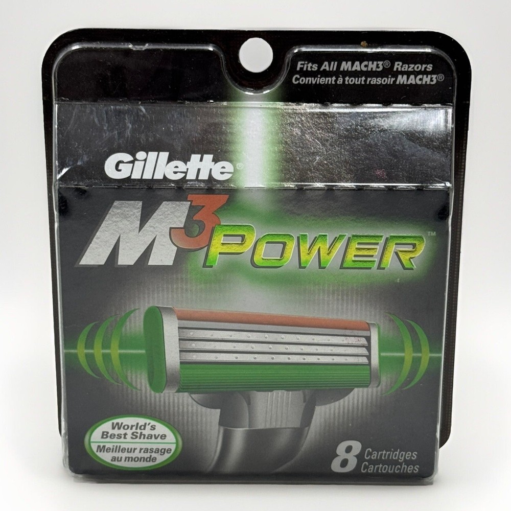 gillette m3 power 8 total cartridges scuffed packaging