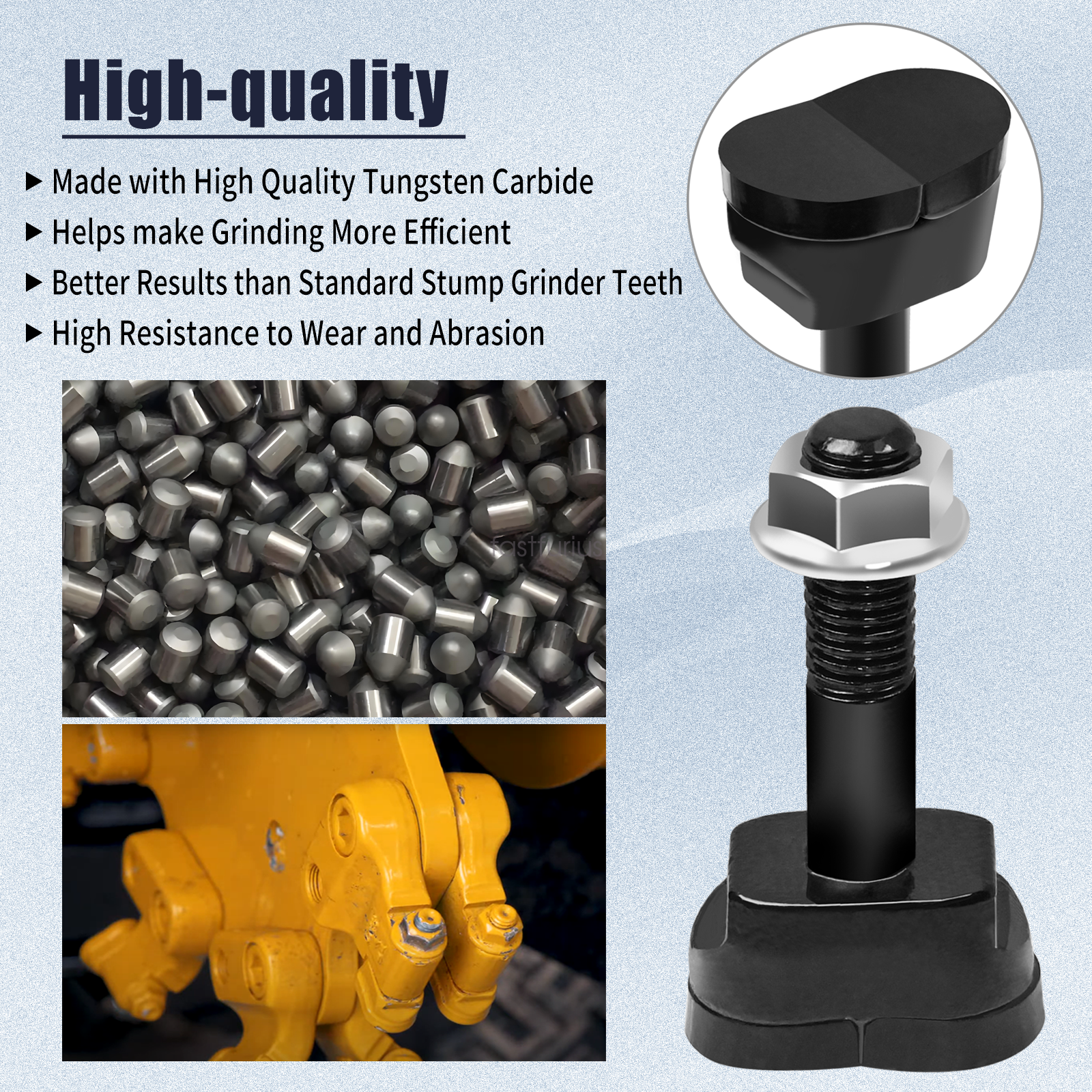 16 Pack of Alternative For Verm Stump Grinder Teeth Fits Vermeer Yellow Jacket