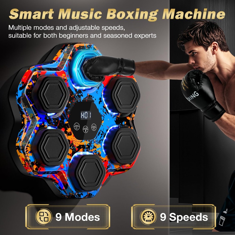 TGLLM Music Boxing Machine, Smart Bluetooth Boxing Machine with Gloves, Wall ...