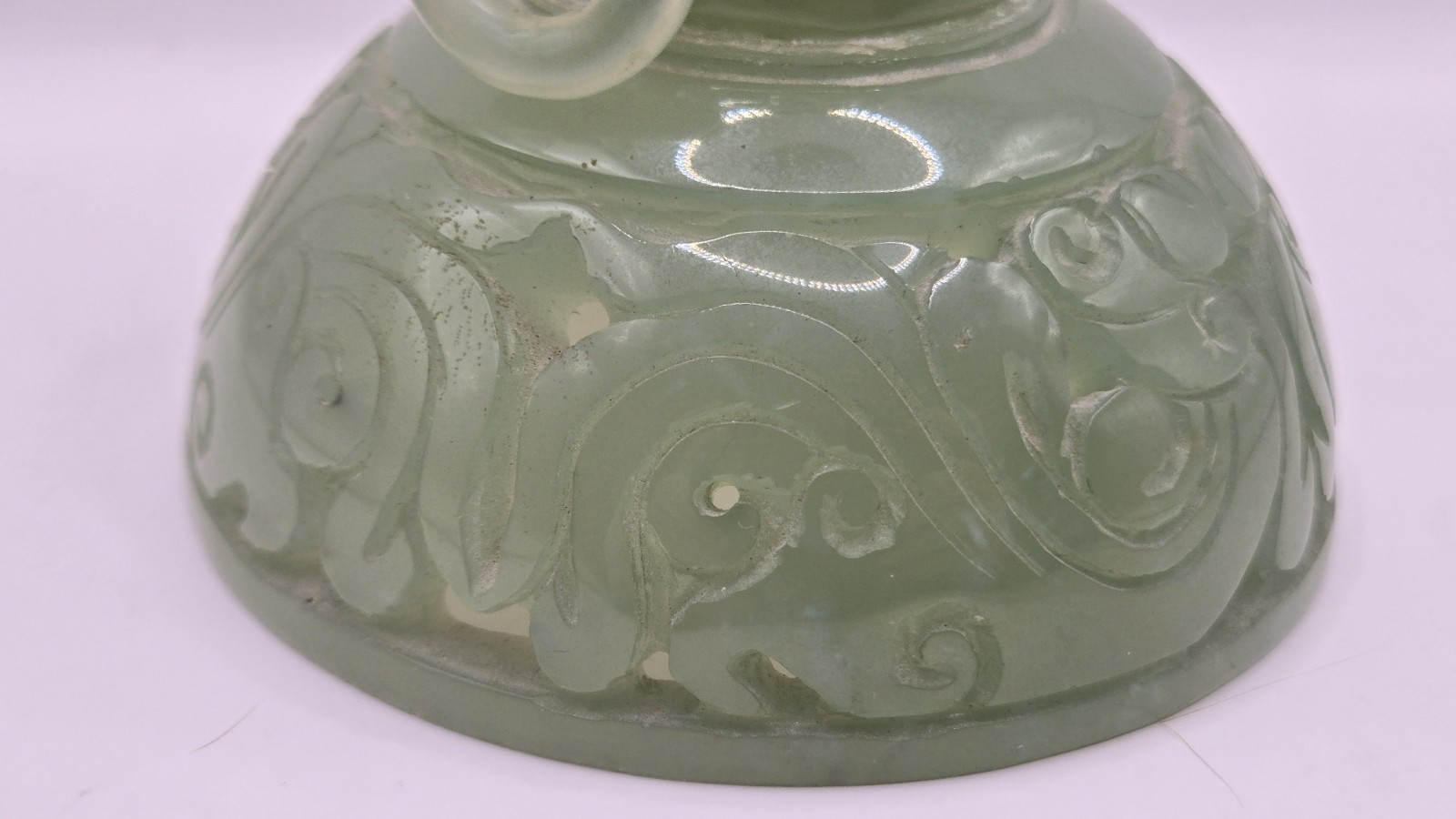 Vintage Chinese Jade Carved Foo Dog Incense Burner 8" x 7.5" READ FOR FAULTS