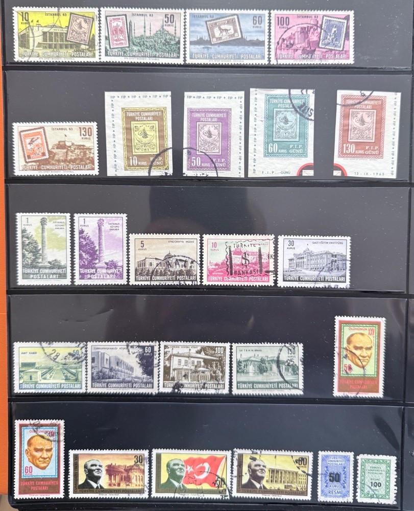1963 TURKEY STAMPS COMPLETE YEAR USED