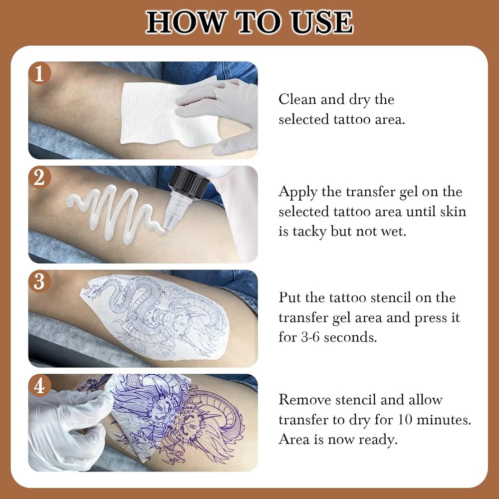 Tattoo Stencil Transfer Gel Solution, Gel, Black