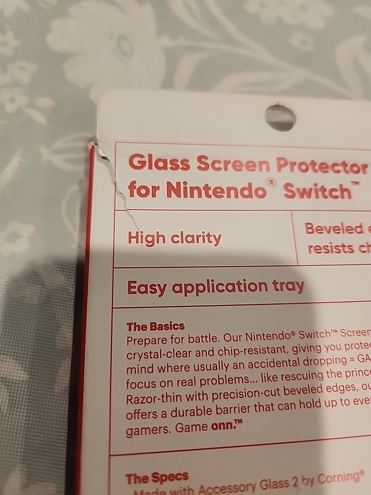 Onn Glass Screen Protector Compatible with Nintendo Switch