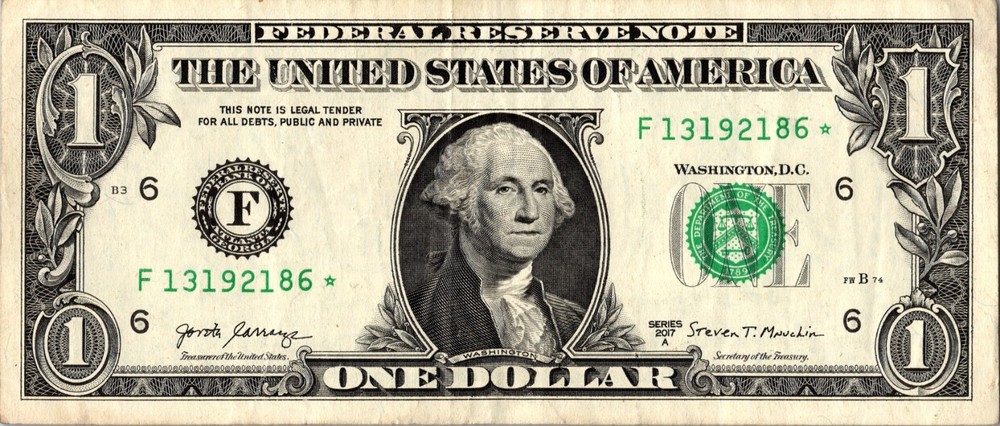 2017 F Star note Fancy Serial Number Regular Run