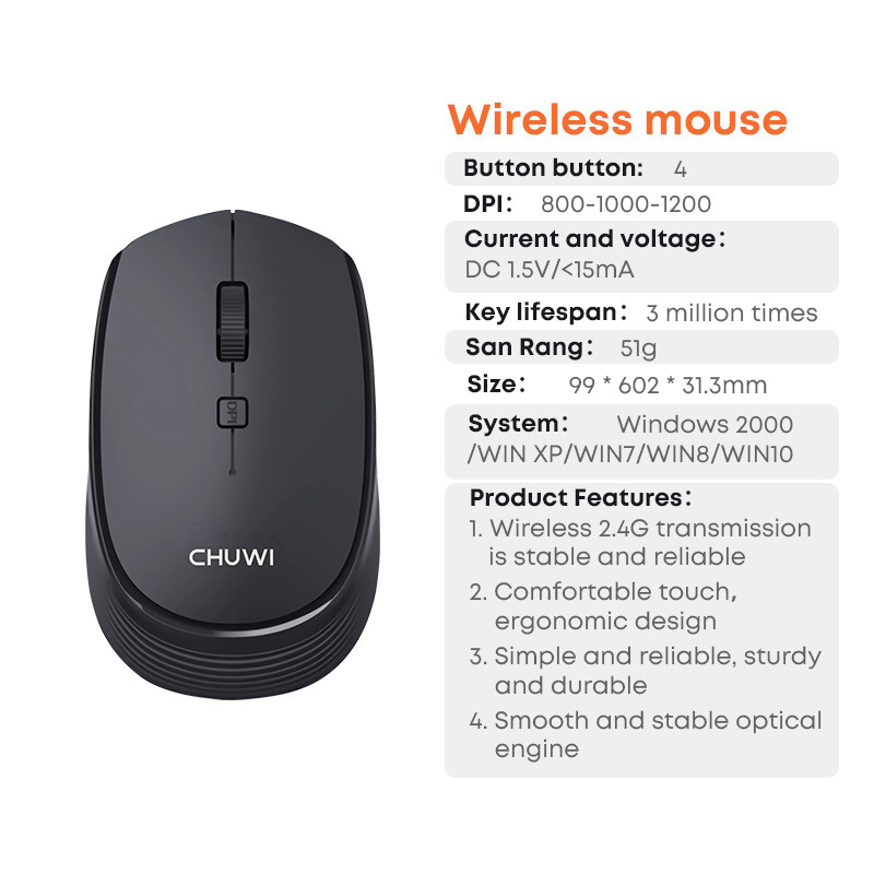 Wireless Mouse 2.4G Optical Cordless Mice Optical Scroll for PC Laptop Computer