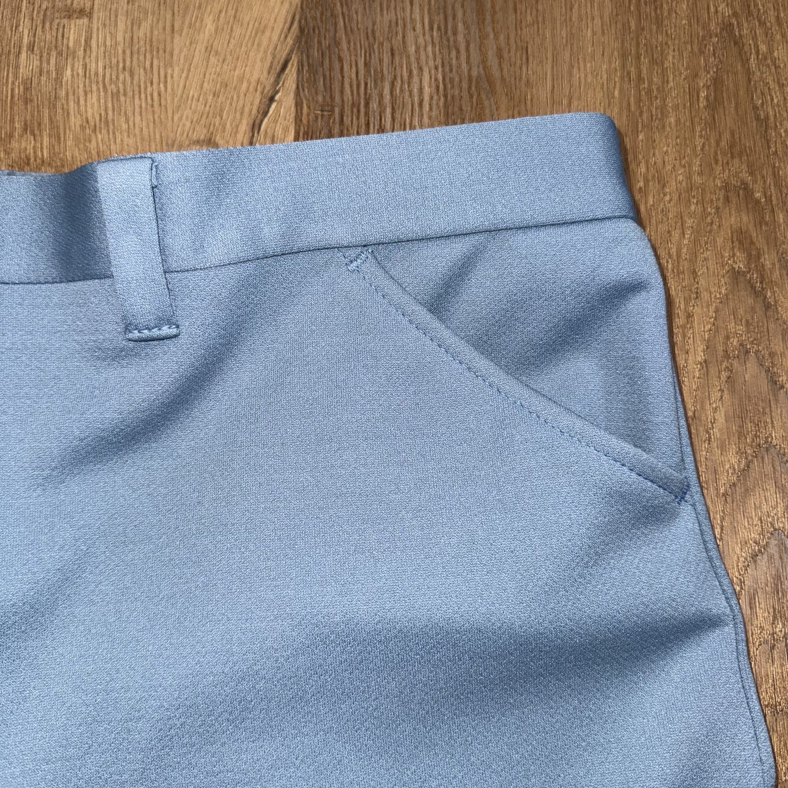 Haband Disco Pants Mens 40 28 Blue Polyester Leisure Suit Disco Mod Vtg 60s 70s