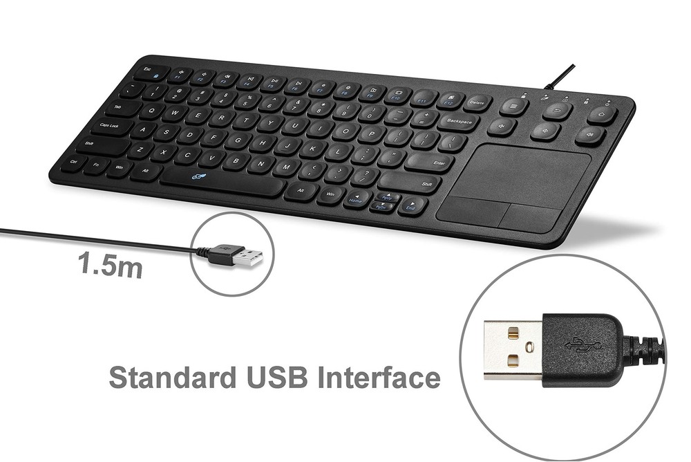 15" USB Keyboard with Touchpad for Raspberry Pi - Compact, Efficient, Plug & ...