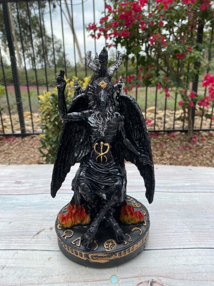Templar Sabbatic Goat Baphomet Satan Black 10"X6" / Devil / Evil / Seating Down
