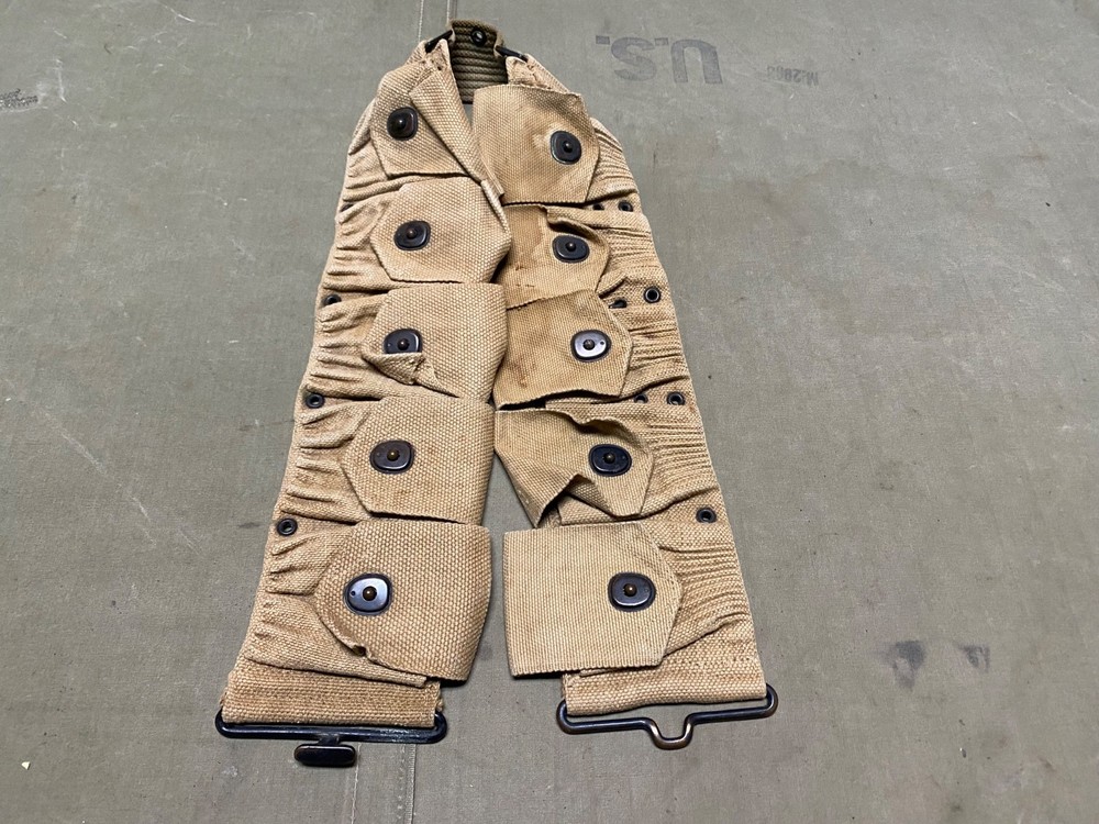 ORIGINAL WWI US ARMY M1910 INFANTRY M1903 RIFLE  10 POCKET AMMO BELT-RUSSELL