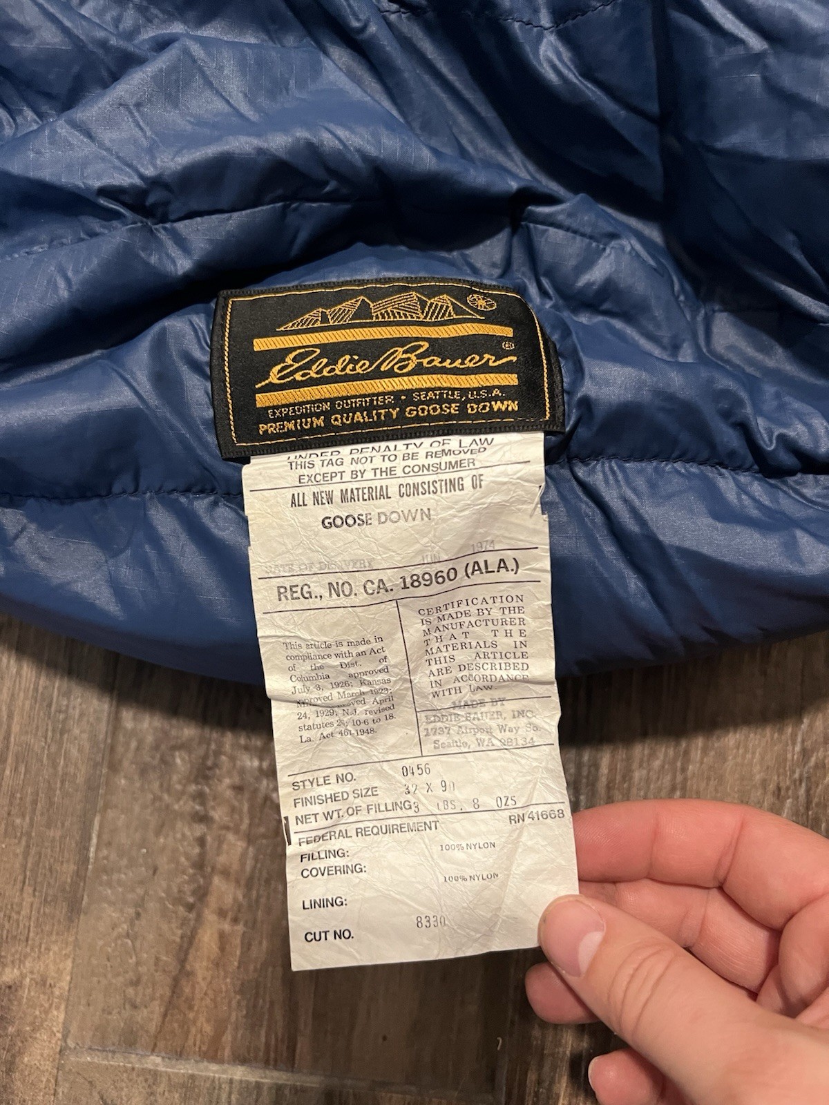 VTG Eddie Bauer Goose Down Expedition Sleeping Bag 32x90in w/ Original Sack Long