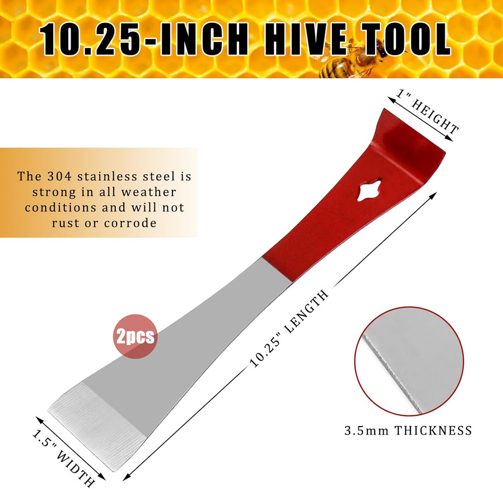 2PCS Stainless Steel Beekeeping Hive Scraper Tools - Essential Beekeeper Equi...