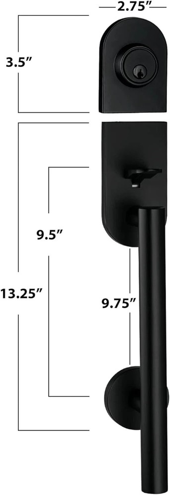 Berlin Modisch HandleSet Front Door Entry Handle and Deadbolt Lock Set Sleek and