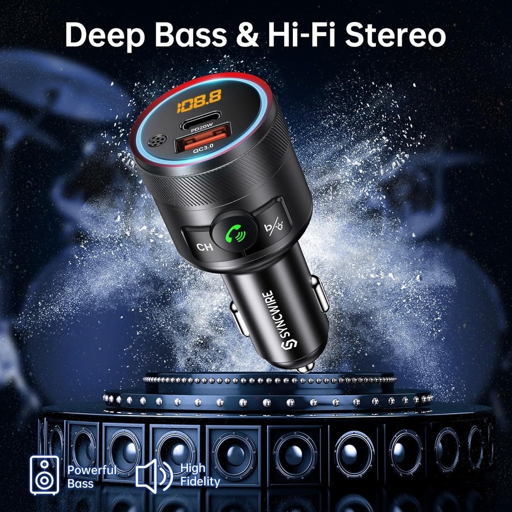 Crystal Clear Hands-Free Calling Bluetooth FM Transmitter