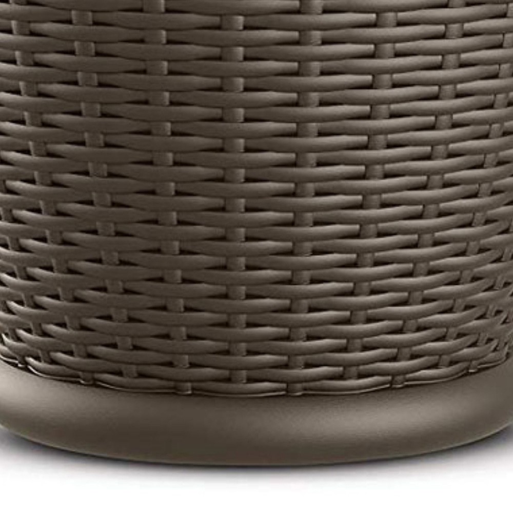 Suncast Willow 18" Plastic Decorative Wicker Patio Planter Pot, Java (3 Pack)