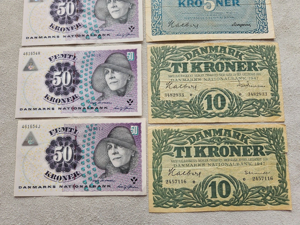 Denmark 275 Kroner Lot Banknotes