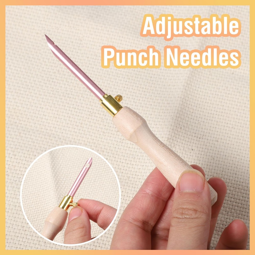 35 Pcs Punch Needle Kit, Punch Needle Tool Adjustable Punch Needle Embroidery...