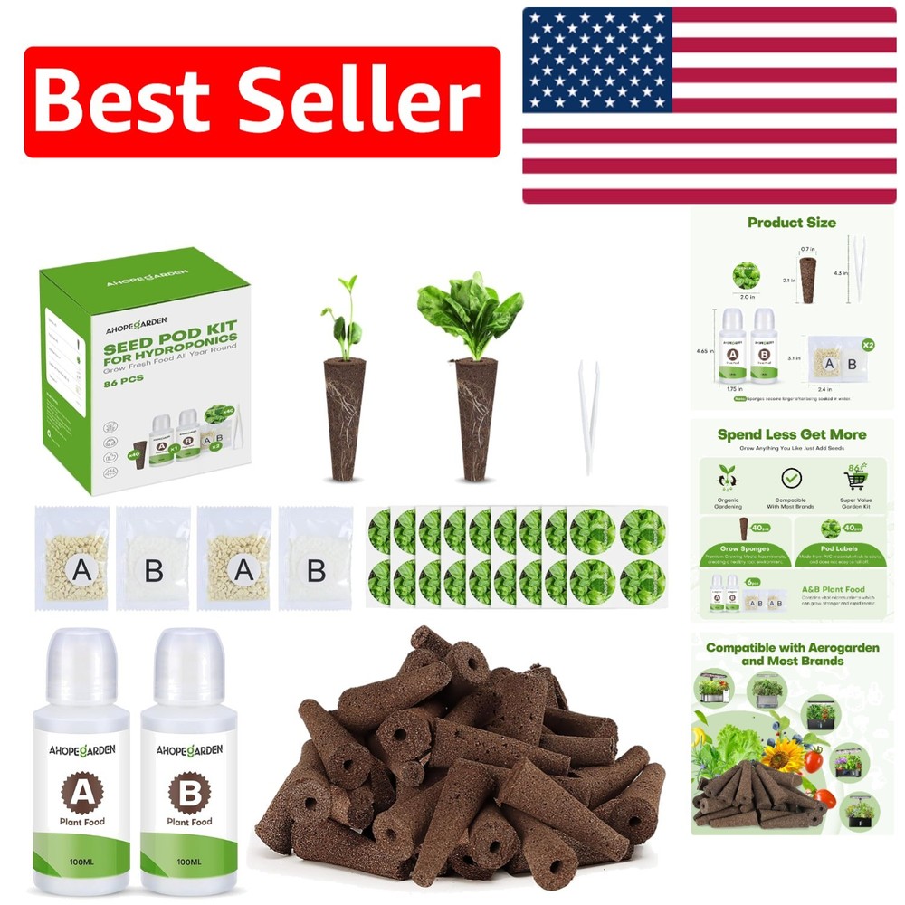 Complete Hydroponic Garden Kit: 86PCS for Fast Germination & -Round Harvests