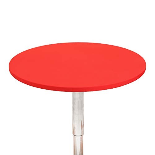 Cocktail Spandex Round Tablecloth Fitted Stretchable Table 24" (Round) A-red