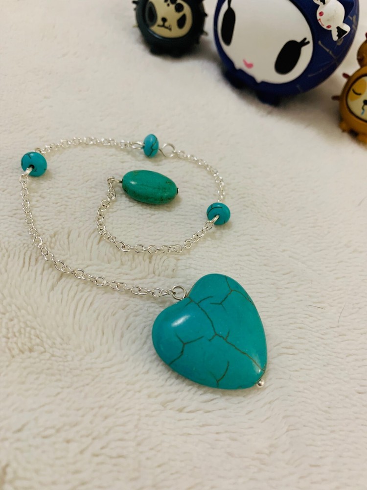 Turquoise Heart Stone Pendulum Dowsing, amplifying, restore focus & transform