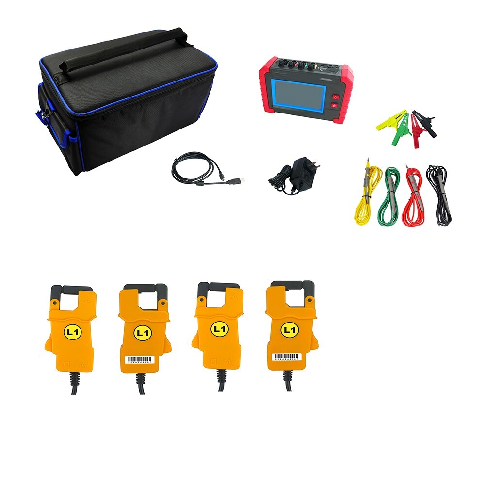 Power Quality Analyzer Meter with Current Clamp 10mA~10.0A Resolution 1mA
