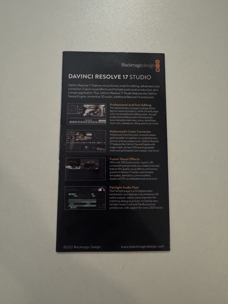 Davinci Resolve 17 Studio license