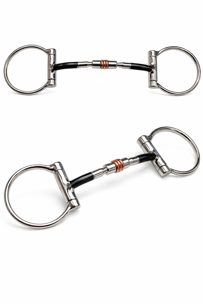 Premium Quality D Ring Western Myler Snaffle Horse Bit & Copper Barrel Roller
