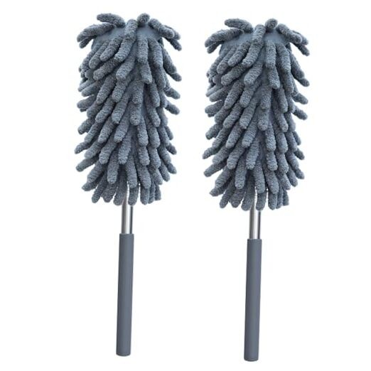 2 Pack Microfiber Duster for Cleaning, Washable Dusters, Extendable Pole, Up