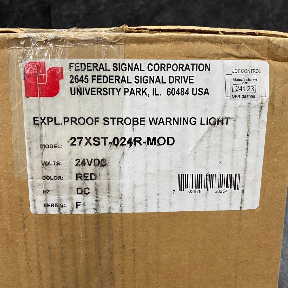 FEDERAL SIGNAL Explosion Proof Strobe Warning Light, Red, 27XST-024R-MOD