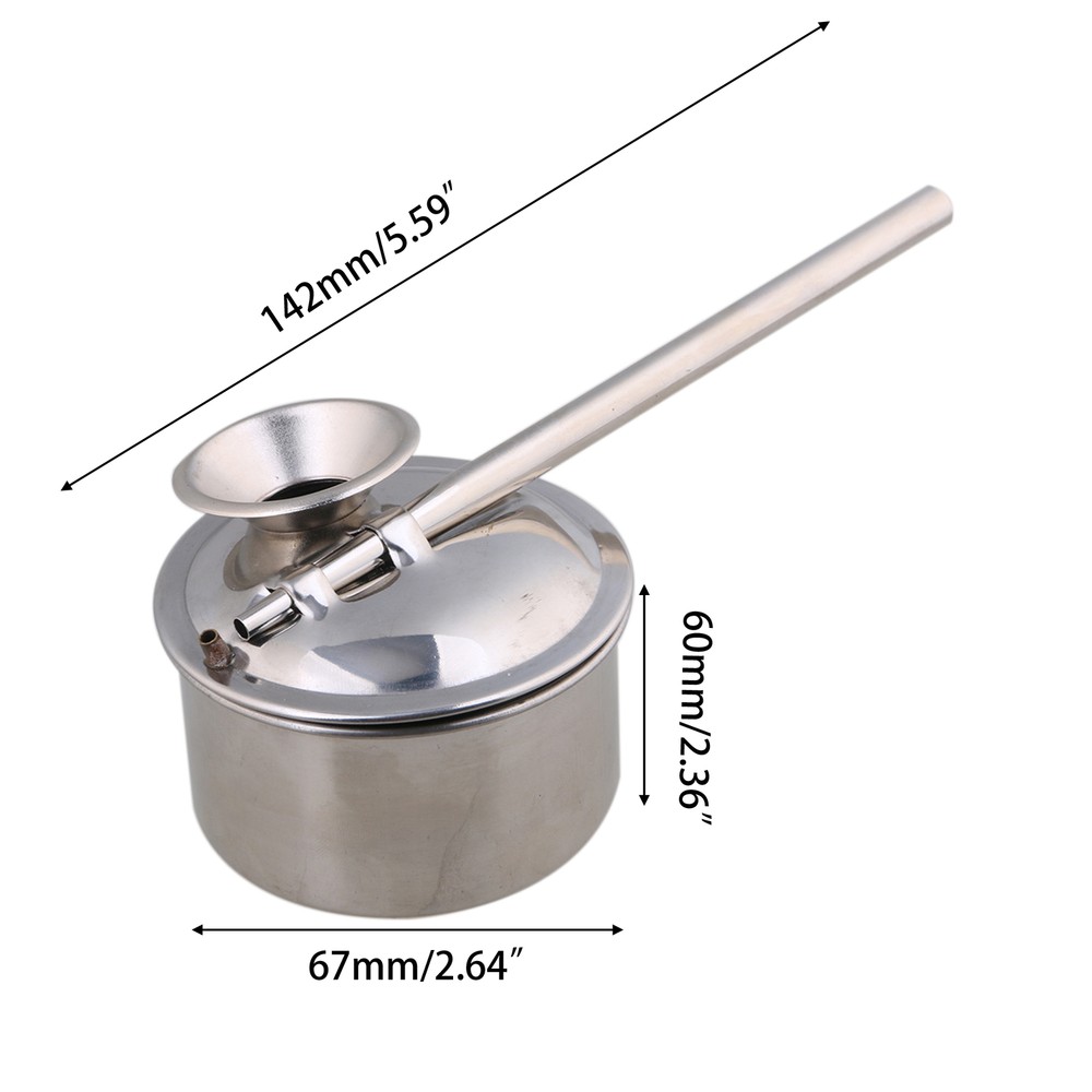Stainless Steel Glaze Glazing Pot 100ml Silver