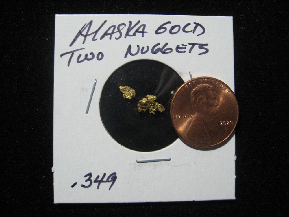2  ALASKA GOLD NUGGETS  .349 GRAM