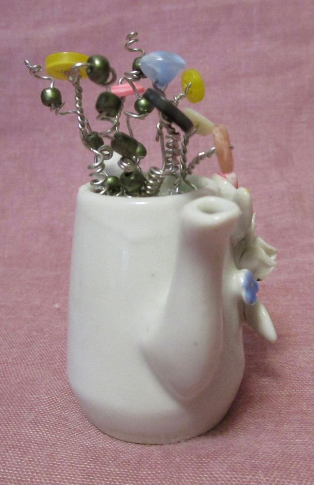 Tiny Button Bouquet in 2" pitcher