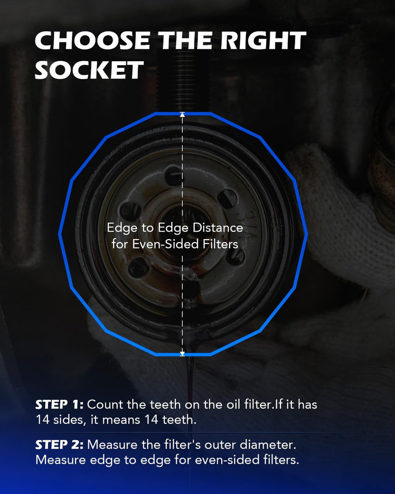 Orion Motor Tech Oil Filter Wrench Set, 10pc Socket Black