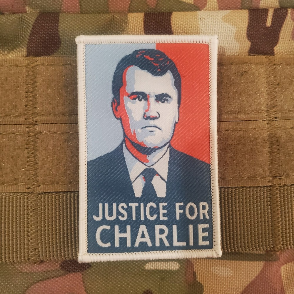 JUSTICE FOR CHARLIE  Tactical Morale Patch Hook and Loop