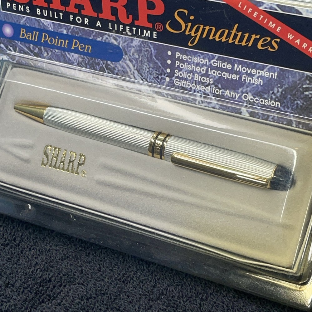 NOS Sharp International Signatures Ballpoint Pen - Solid Brass - Sealed Package
