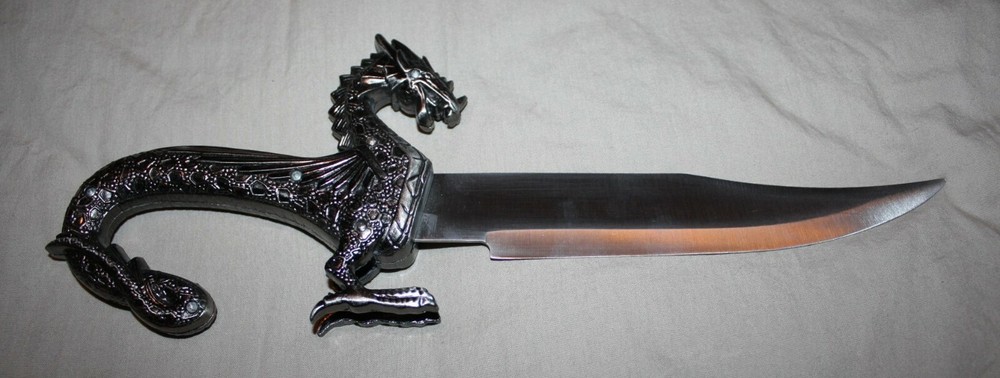 Fantasy 14" Medieval Knight & Dragon Dagger with Sheath