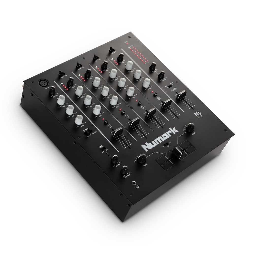 Numark M6 USB - 4-Channel DJ Mixer with Built-In Audio Interface, 3-Band EQ, ...