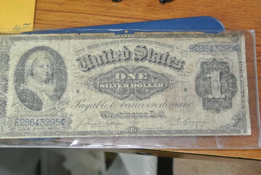 FR. 223 1891 $1 ONE DOLLAR “MARTHA” SILVER CERTIFICATE CURRENCY NOTE