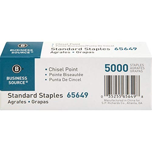 5000 Box Silver Staples for Standard Staplers Chisel Point 30 Sheets Galvanized