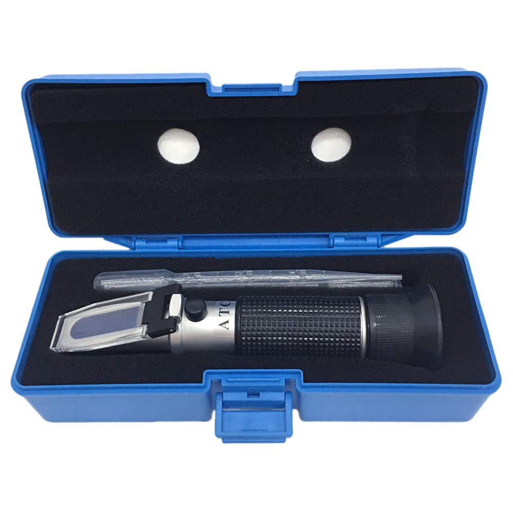 Brix Refractometer with ATC, Dual Scale - Specific Gravity & Brix, Hydrometer In