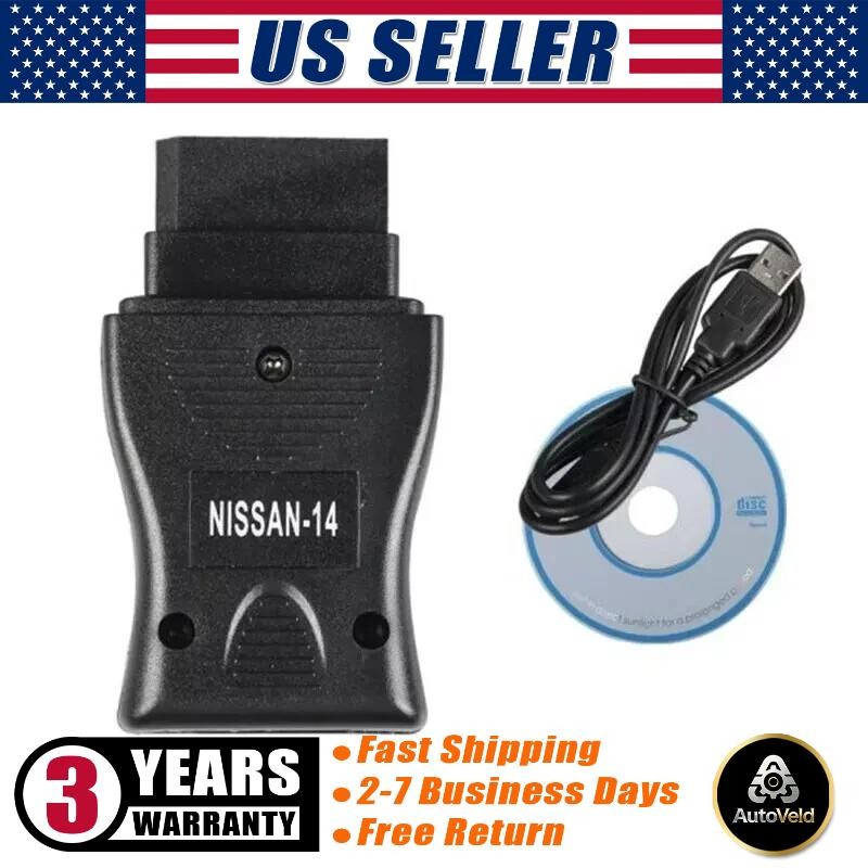 14 Pin For Nissan Consult Interface USB Car Diagnostic OBD Fault Code Cable Tool