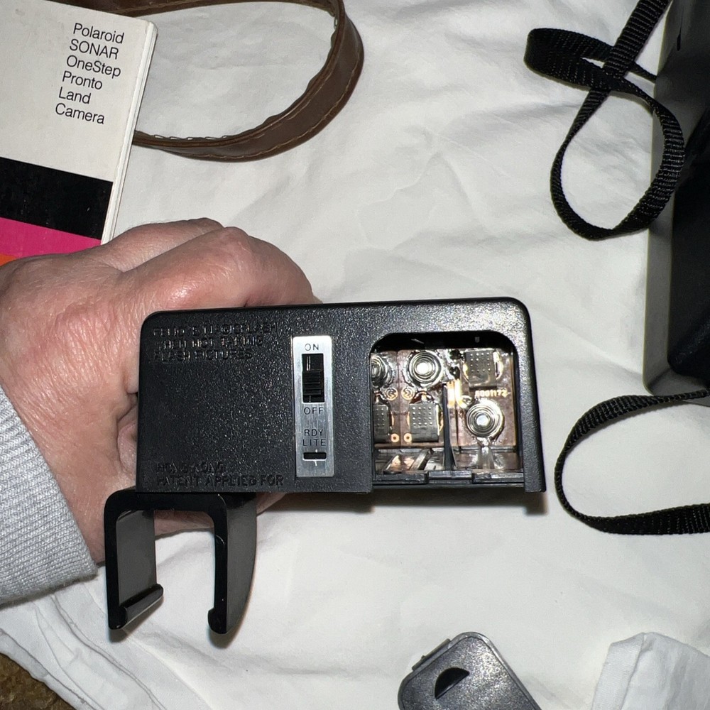 Polaroid Land Camera SONAR OneStep With Case, Flash Attachment, Instructions