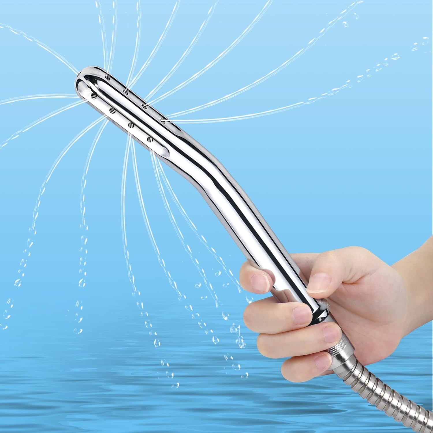Metal Shower Cleaner Enema Douche System, Handheld Water Shower Nozzle Anal Rins
