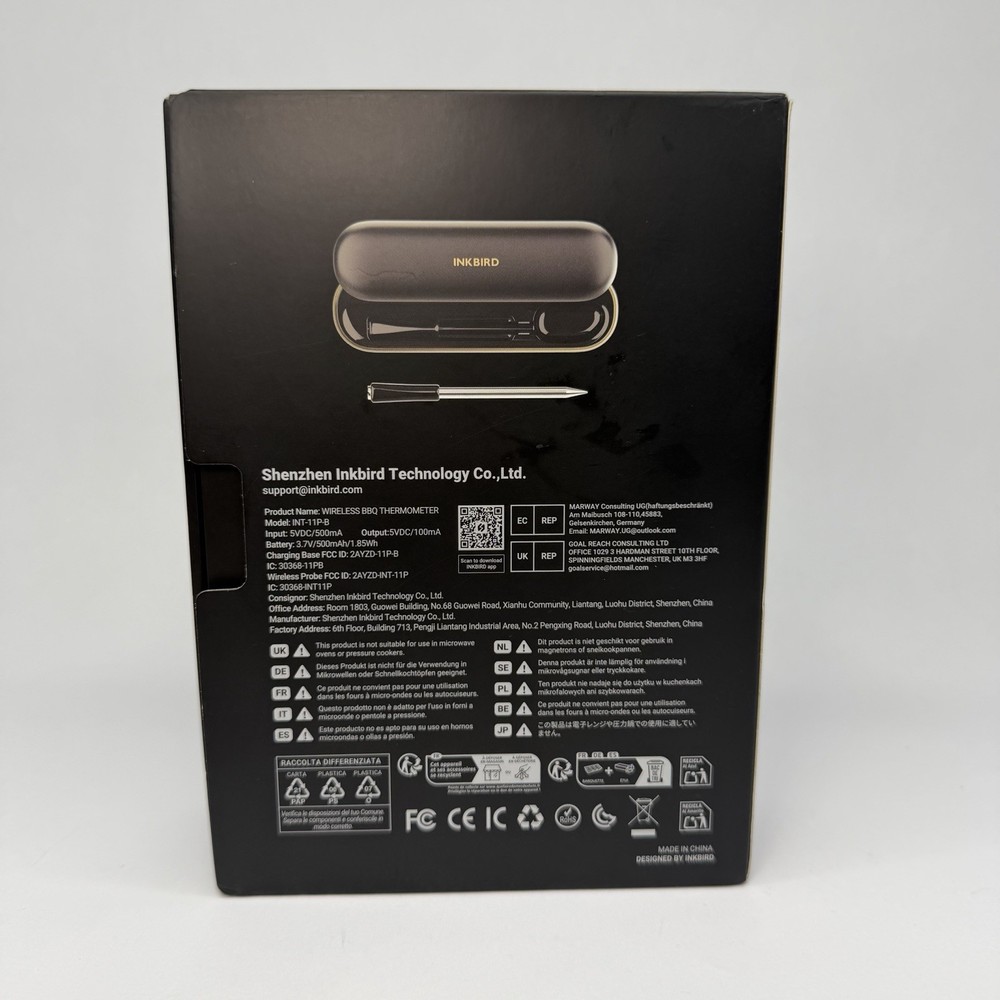 INKBIRD Wireless Meat Thermometer INT-11P-B Bluetooth IOS/Android App Grilling