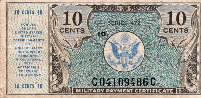MPC Series 472 10 cent note