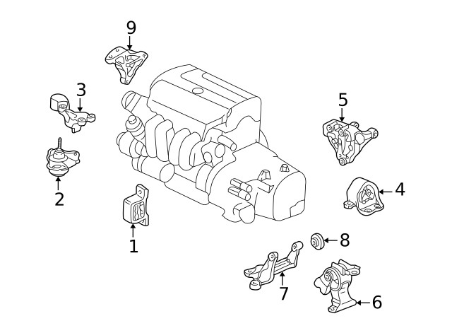 Genuine Honda Element Side Engine Mount 50821-SCV-A03